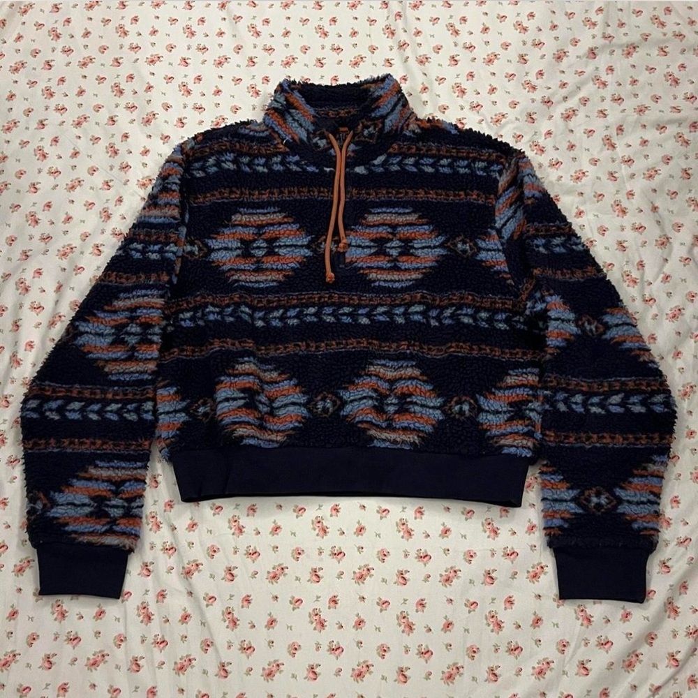 Patterned Sweater - Blue and Brown